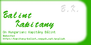 balint kapitany business card