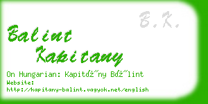 balint kapitany business card